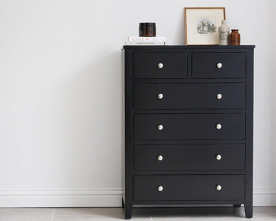 Statement Furniture Brooklyn Black 2 Over 4 Chest Of Drawers - image 1