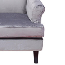 Fwstyle Loretta Grey Velvet Ribbed Back Cushioned Armchair - thumbnail 3