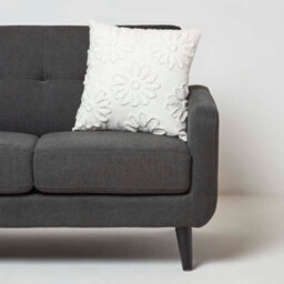 Homescapes Floral Daisy White Tufted Cotton Cushion 45 X 45 Cm - thumbnail 2