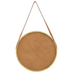 Berkfield Wall Mirror With Strap 50 Cm Gold - thumbnail 5