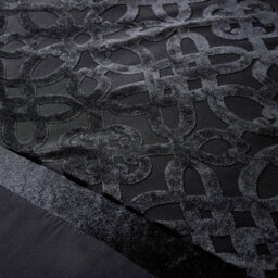 Catherine Lansfield Bedding Lattice Cut Velvet Duvet Cover Set With Pillowcases Black - thumbnail 3