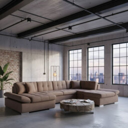Alia Living Room Sleeper Corner Sofa Polyurethane Foam Wave Spring Wood Frame 360X160X75Cm Dusty Pink - thumbnail 1