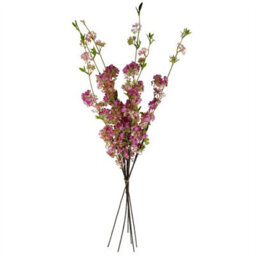 Leaf Pack Of 6 X 100Cm Pink Blossom Spray Stem - thumbnail 2