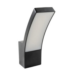 CGC Lighting Cgc Millie Black Curved Led Outdoor Outside Wall Light Diecast Aluminium Opal Diffuser 4000K Ip54 - thumbnail 4
