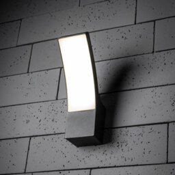 CGC Lighting Cgc Millie Black Curved Led Outdoor Outside Wall Light Diecast Aluminium Opal Diffuser 4000K Ip54 - thumbnail 3