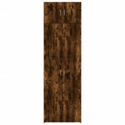 Berkfield Storage Cabinet Smoked Oak 70X42.5X225 Cm Engineered Wood - thumbnail 4
