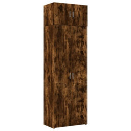 Berkfield Storage Cabinet Smoked Oak 70X42.5X225 Cm Engineered Wood - thumbnail 2