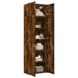 Berkfield Storage Cabinet Smoked Oak 70X42.5X225 Cm Engineered Wood - thumbnail 3