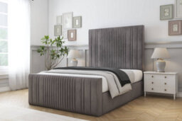 "Sloomy Kingsley Slate Naples Bed Frame With Mattress With 50"" Upholstered Headboard 2'6 Small Single" - thumbnail 2