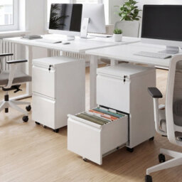 Costway 2-Drawer Mobile File Cabinet Rolling Metal Filing Cabinet W/ 2 Keys For A4-White - thumbnail 9