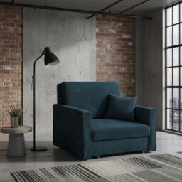 Viva Bis I Premium Sofa Bed Armchair With Storage For Lounge Chipboard Polyurethane Foam 103X85X98Cm Blue - thumbnail 1