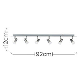Valuelights Consul Silver Ceiling Bar Spotlight And Gu10 Spotlight Led 5W Cool White 6500K Bulbs - thumbnail 8