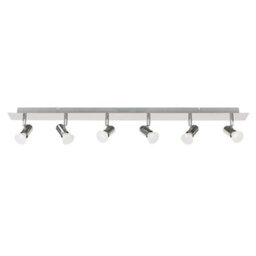 Valuelights Consul Silver Ceiling Bar Spotlight And Gu10 Spotlight Led 5W Cool White 6500K Bulbs
