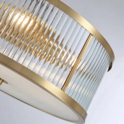 Vintage Copper Round Ceiling Light Gold Crystal Flush Mount Lamp E27 Fitting For Living Room Bedroom Indoor Lighting - thumbnail 5