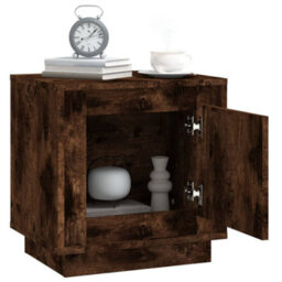Berkfield Modern Bedside Cabinets 2 Pcs Smoked Oak 44X35X45 Cm Engineered Wood - thumbnail 5
