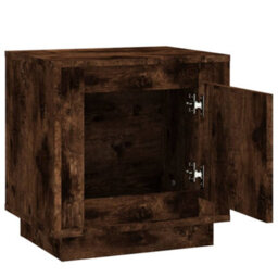 Berkfield Modern Bedside Cabinets 2 Pcs Smoked Oak 44X35X45 Cm Engineered Wood - thumbnail 6