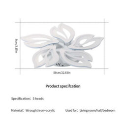65W Modern Led Ceiling Light Flower Led Chandelier Indoor Lamp Living Room 6500K - thumbnail 2