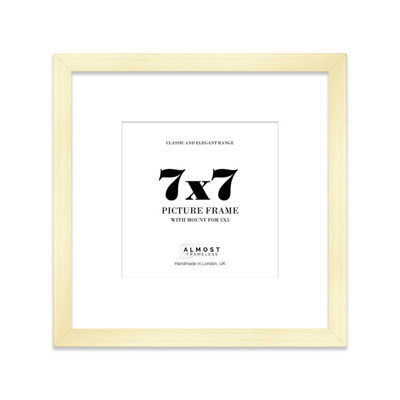 "7X7"" Gold Picture Frame - 7X7"" Square Frame With 5X5"" Mount For 7X7""/5X5"" Pictures Art Deco Style Room Decor, 1 Pack" - image 1