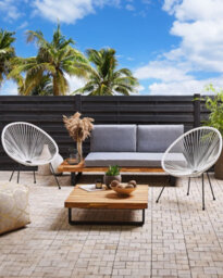 Beliani Set Of 2 Garden Chairs Acapulco Ii Pe Rattan White - thumbnail 2