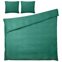 Beliani Duvet Cover Set Parkrose 200 X 200 Cm Sateen Cotton Green - thumbnail 4