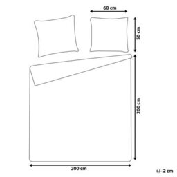 Beliani Duvet Cover Set Parkrose 200 X 200 Cm Sateen Cotton Green - thumbnail 3