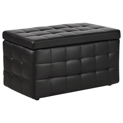 Beliani Storage Ottoman Michigan Faux Leather Black - image 1