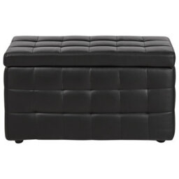 Beliani Storage Ottoman Michigan Faux Leather Black - thumbnail 4