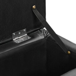 Beliani Storage Ottoman Michigan Faux Leather Black - thumbnail 6