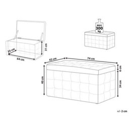 Beliani Storage Ottoman Michigan Faux Leather Black - thumbnail 3