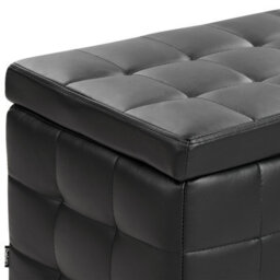 Beliani Storage Ottoman Michigan Faux Leather Black - thumbnail 7