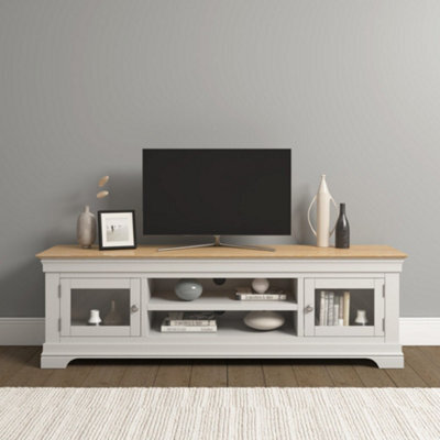 Seconique Bordeaux Large Tv Stand  Ivory & Oak   Fully Assembled - image 1