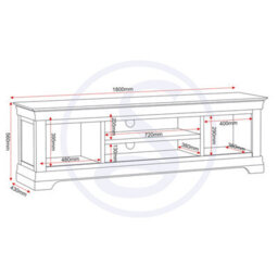 Seconique Bordeaux Large Tv Stand  Ivory & Oak   Fully Assembled - thumbnail 9