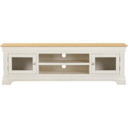 Seconique Bordeaux Large Tv Stand  Ivory & Oak   Fully Assembled - thumbnail 2