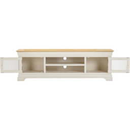 Seconique Bordeaux Large Tv Stand  Ivory & Oak   Fully Assembled - thumbnail 4