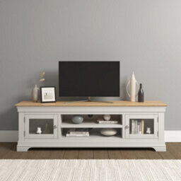 Seconique Bordeaux Large Tv Stand  Ivory & Oak   Fully Assembled