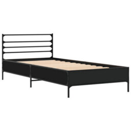 Berkfield Bed Frame Without Mattress Black 75X190 Cm Small Single - thumbnail 3
