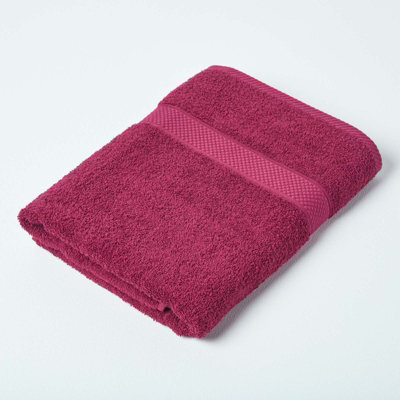 Homescapes Turkish Cotton Bath Towel, Burgundy - image 1