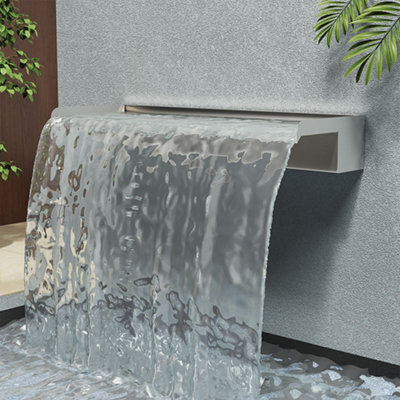Living And Home Back Entry Outdoor Swimming Pool Stainless Steel Water Blade Decoration Spray Water Curtain 60Cm W X 20Cm D X 10Cm H - image 1