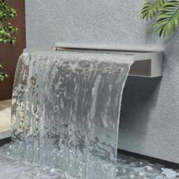Living And Home Back Entry Outdoor Swimming Pool Stainless Steel Water Blade Decoration Spray Water Curtain 60Cm W X 20Cm D X 10Cm H