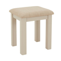 The Furniture Market Marbury Putty Grey Painted Dressing Table Stool Upholstered Natural Oatmeal Fabric Seat Pad Timeless Charm For Any Bedroom - thumbnail 4
