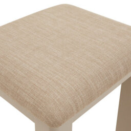 The Furniture Market Marbury Putty Grey Painted Dressing Table Stool Upholstered Natural Oatmeal Fabric Seat Pad Timeless Charm For Any Bedroom - thumbnail 5
