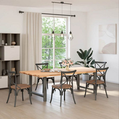 Berkfield Modern Dining Table Legs Anthracite 2 Pcs 90X(72-73) Cm Steel