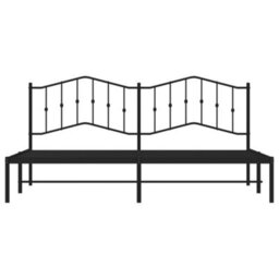 Berkfield Metal Bed Frame Without Mattress With Headboard Black 193X203Cm - thumbnail 5