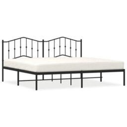 Berkfield Metal Bed Frame Without Mattress With Headboard Black 193X203Cm - thumbnail 2