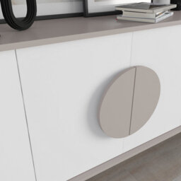 Decortie Gora Mocha Grey,white Particleboard 4 Door Sideboard With Metal Legs (W) 180Cm - thumbnail 4
