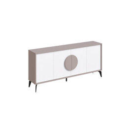 Decortie Gora Mocha Grey,white Particleboard 4 Door Sideboard With Metal Legs (W) 180Cm - thumbnail 2