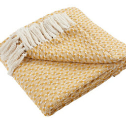 Appletree Bexley Eco-Friendly Recycled Cotton Yellow Throw - thumbnail 3