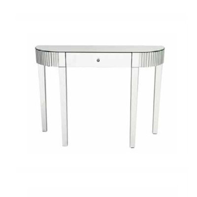 Mihomeuk Cadby Half Moon Silver Mirrored Dressing Table With 1 Drawer - image 1