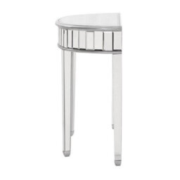 Mihomeuk Cadby Half Moon Silver Mirrored Dressing Table With 1 Drawer - thumbnail 2