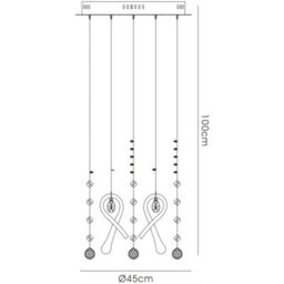 Luminosa Lighting Luminosa Class Pendant Round 10 Light G4 Polished Chrome/black Glass/crystal, Not Led/cfl Compatible - thumbnail 5